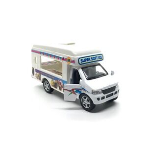 Kinsfun 5" Super Soft Ice Cream Vending Truck 1/60 Scale Diecast Model Toy